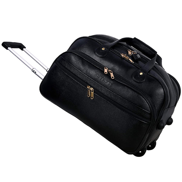 HYATT Leather Accessories 42 litres Travel Duffles Bags for Men with Trolley (2-Wheel) (Weight-2.5 KG / 2500 GR) (Dimension : L-20 X W-13- X H-12- Inch)