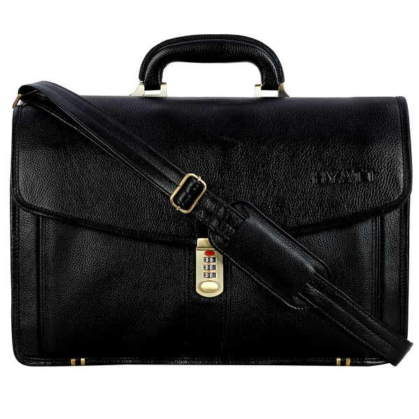 HYATT Leather Accessories 16 Inch Men's Leather Briefcase Leather Laptop Bag