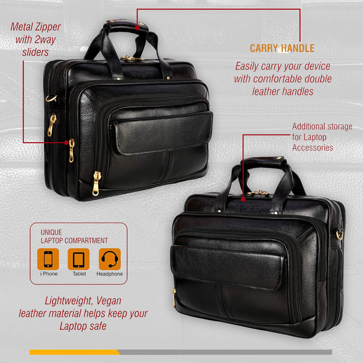RICHSIGN LEATHER ACCESSORIES 20 Liters Laptop Briefcase Bags For Men Office  (C-BROWN) (Dimensions: L-16 x H- 12 x W- 6 Inch) (Weight-1.2 KG / 1200 GR)  : : Computers & Accessories